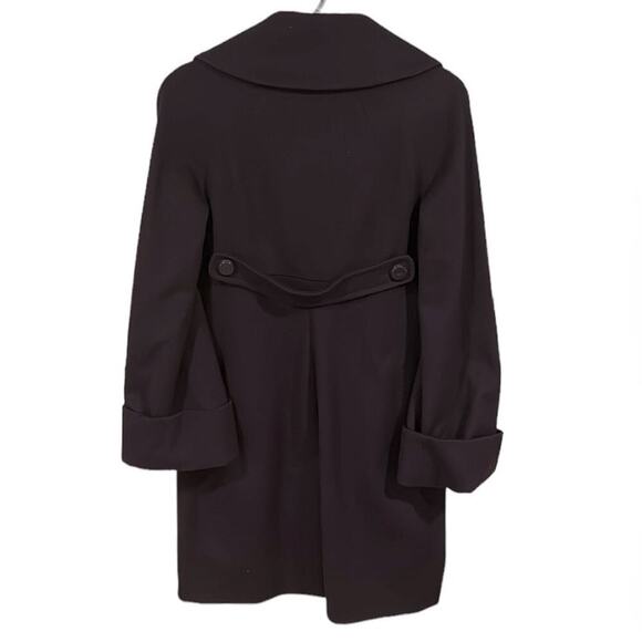 Reiss Double Breasted Peacoat Jacket Foldover Collar Cashmere Wool Purple Size S - Picture 4 of 8